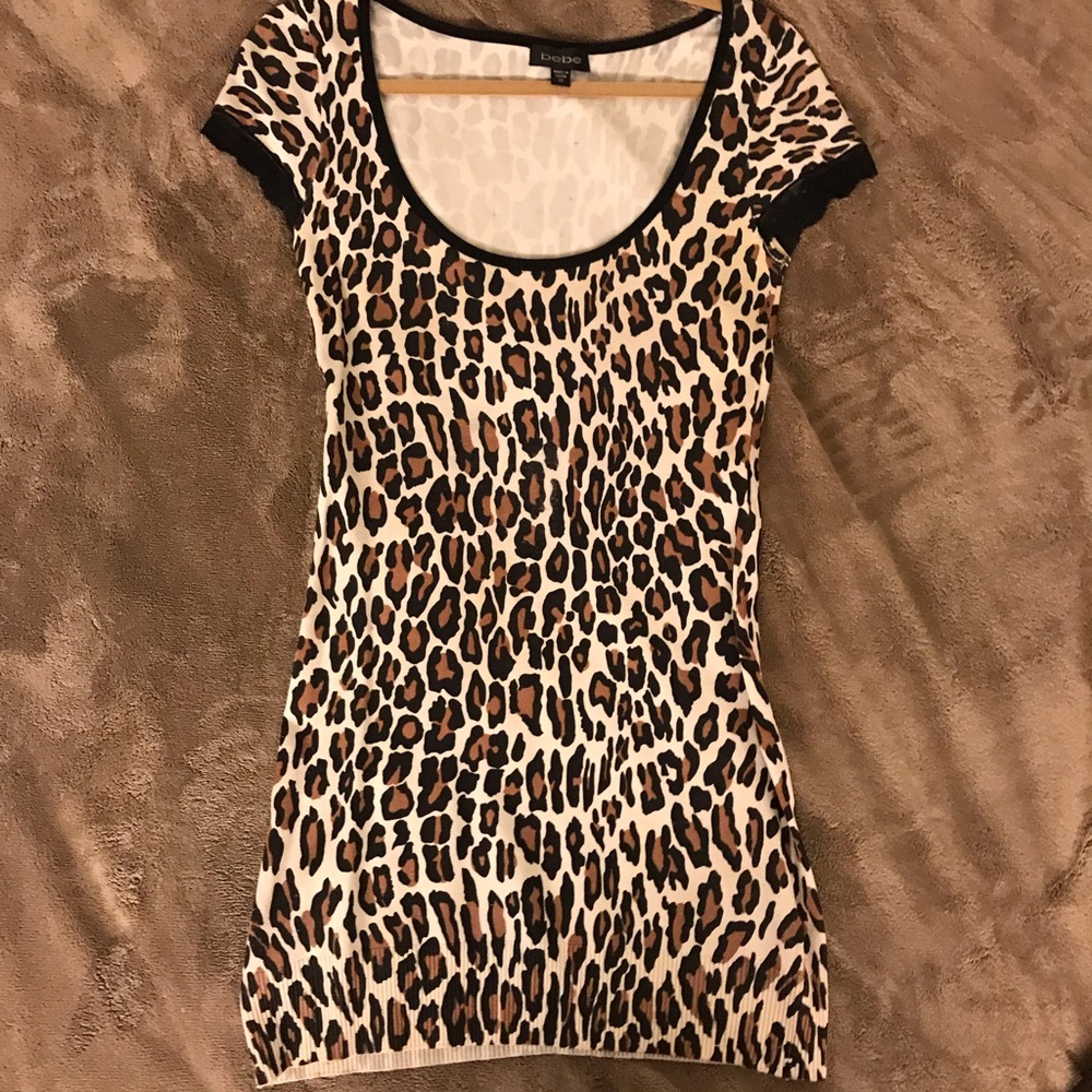 Bebe dress leopard xs